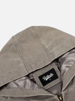 Barn-style Garment-washed & Distressed Hooded Work Jacket
