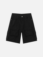 Retro Washed Multi-pocket Cargo Shorts