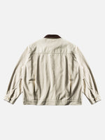 Color-block Lapel Work Jacket