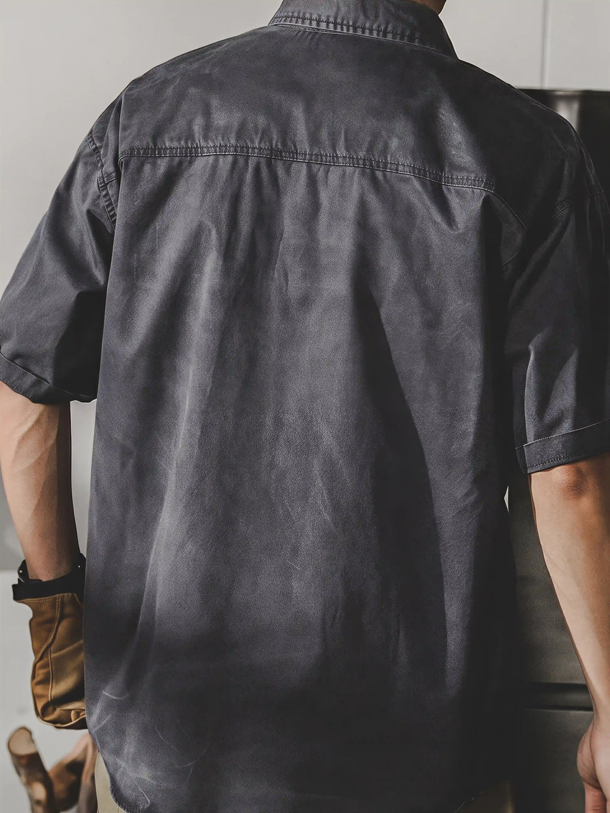 Retro Heavyweight Washed Short-Sleeve Polo Shirt