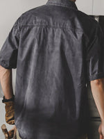 Retro Heavyweight Washed Short-Sleeve Polo Shirt
