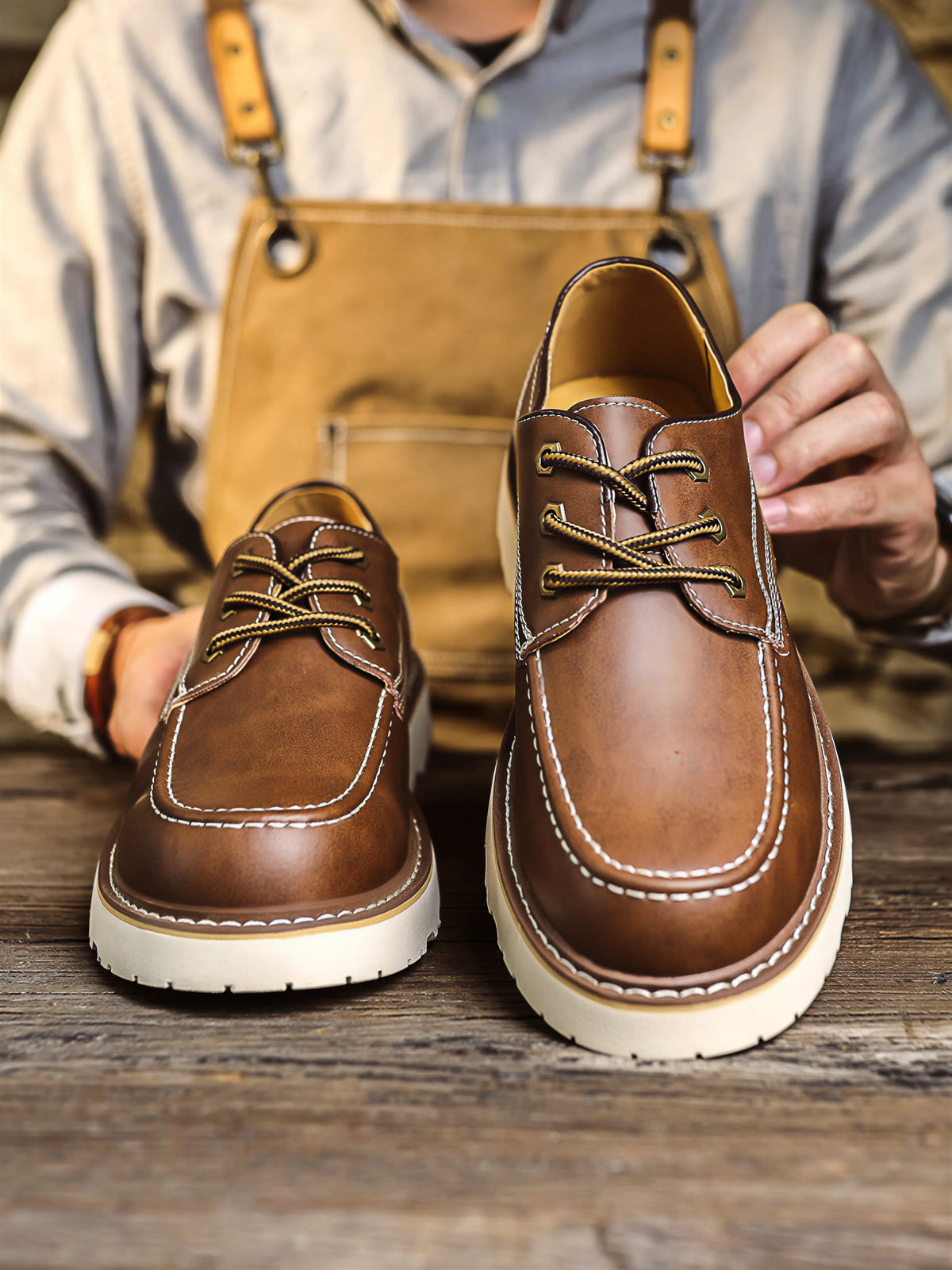Americana-style Low-top Breathable Outdoor Work Shoes