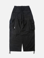 Bríste Cargo Leathan-leice Leathnaithe Stíl Seapánach le Pócaí Zip