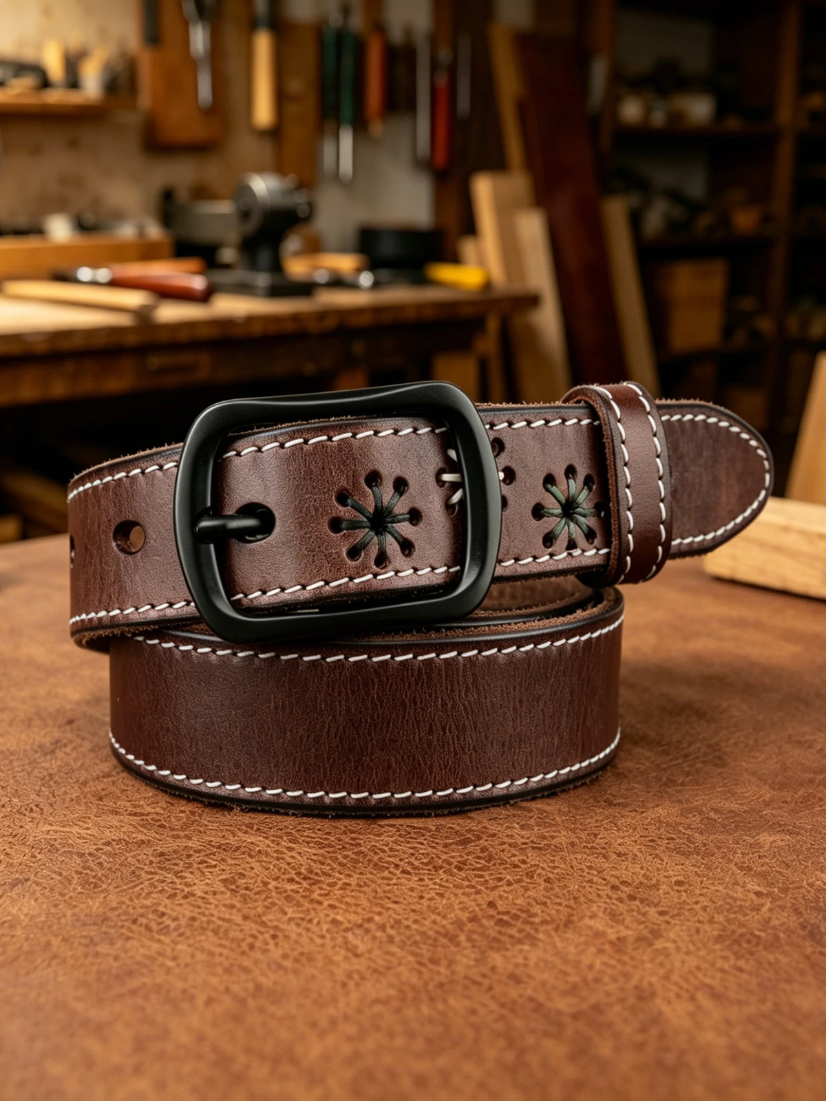 Versatile Handmade Men's Belt In Top-grain Cowhide