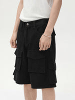 Retro Washed Multi-pocket Cargo Shorts