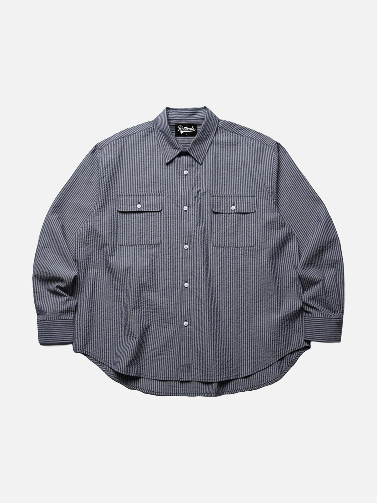 Seersucker Striped Long-sleeve Shirt