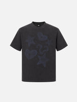 Unisex Premium Vintage-effect Loose-fit Printed T-shirt