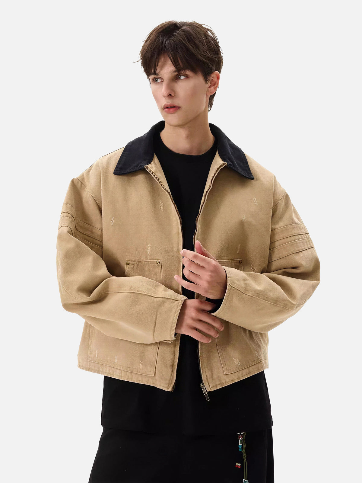 Washed Distressed Work Jacket
