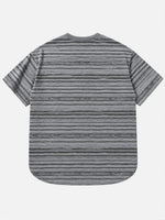 Loose-fit Striped T-shirt With Pocket Embroidery