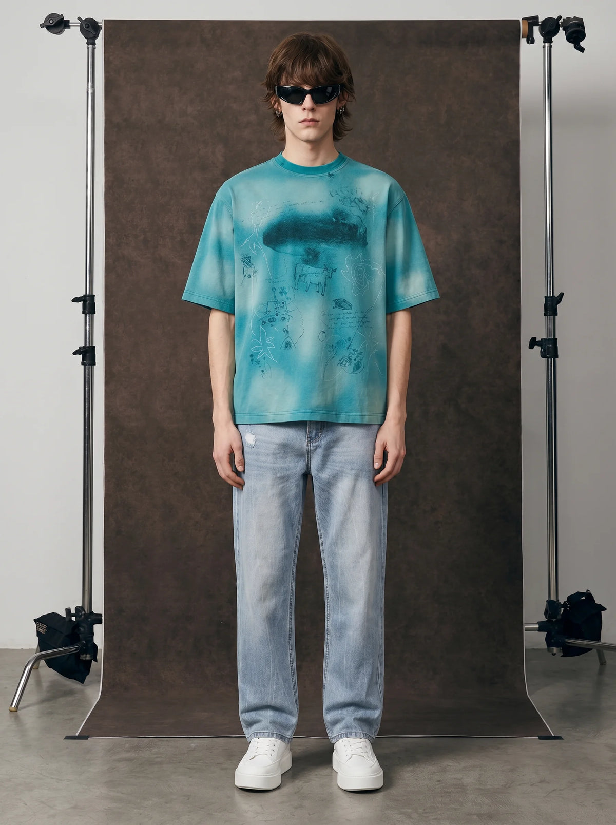Camiseta holgada de estilo aerógrafo a la moda