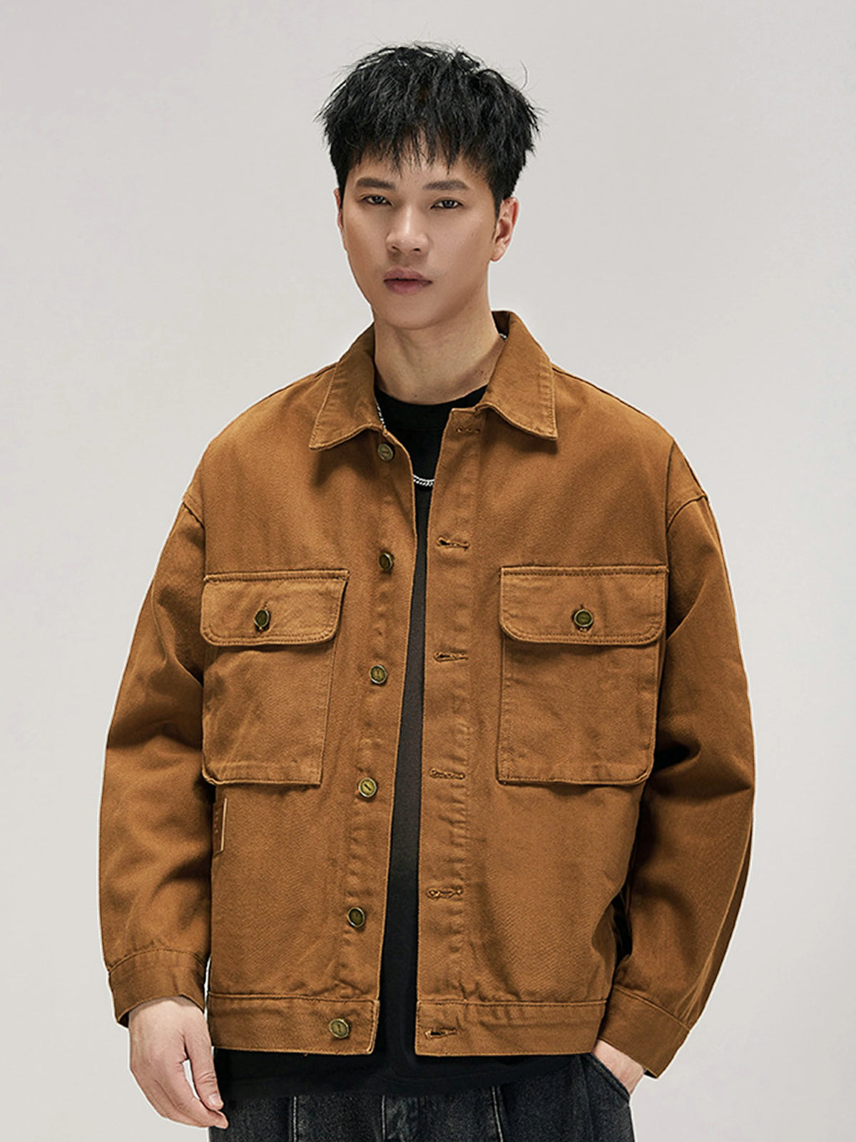 Retro Loose-fit Multi-pocket Denim Jacket