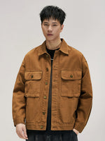 Retro Loose-fit Multi-pocket Denim Jacket