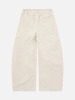 Faux Two-piece Loose-fit Canvas Cargo Pants
