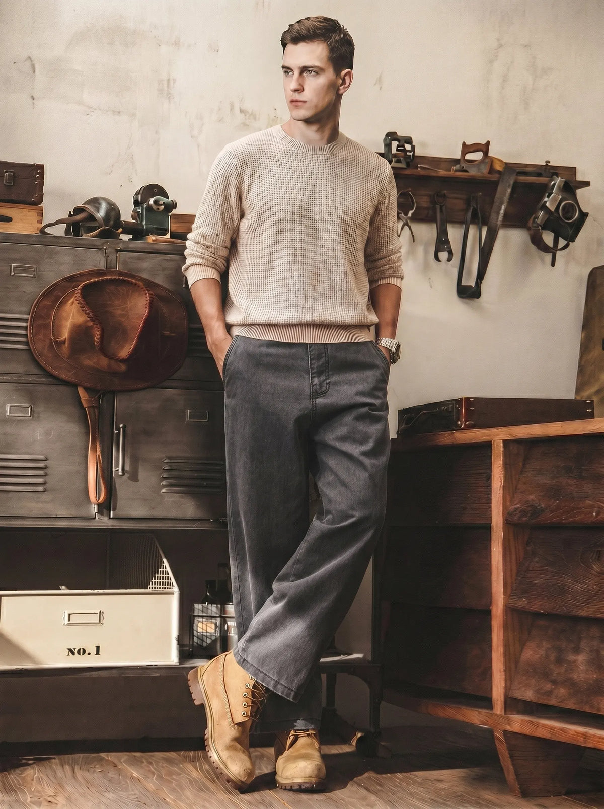 Maillard-style Straight-leg Casual Cargo Pants