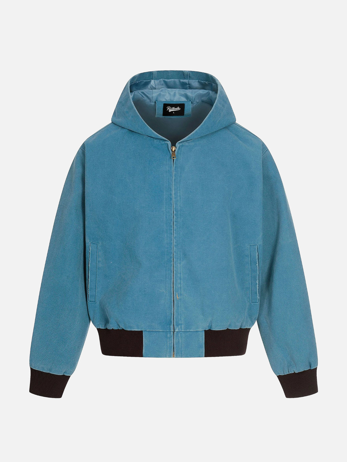 Barn-style Garment-washed & Distressed Hooded Work Jacket