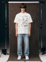 Creative Anime Character & Letter Print T-shirt