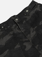 High-street Camouflage Cargo Denim Capris