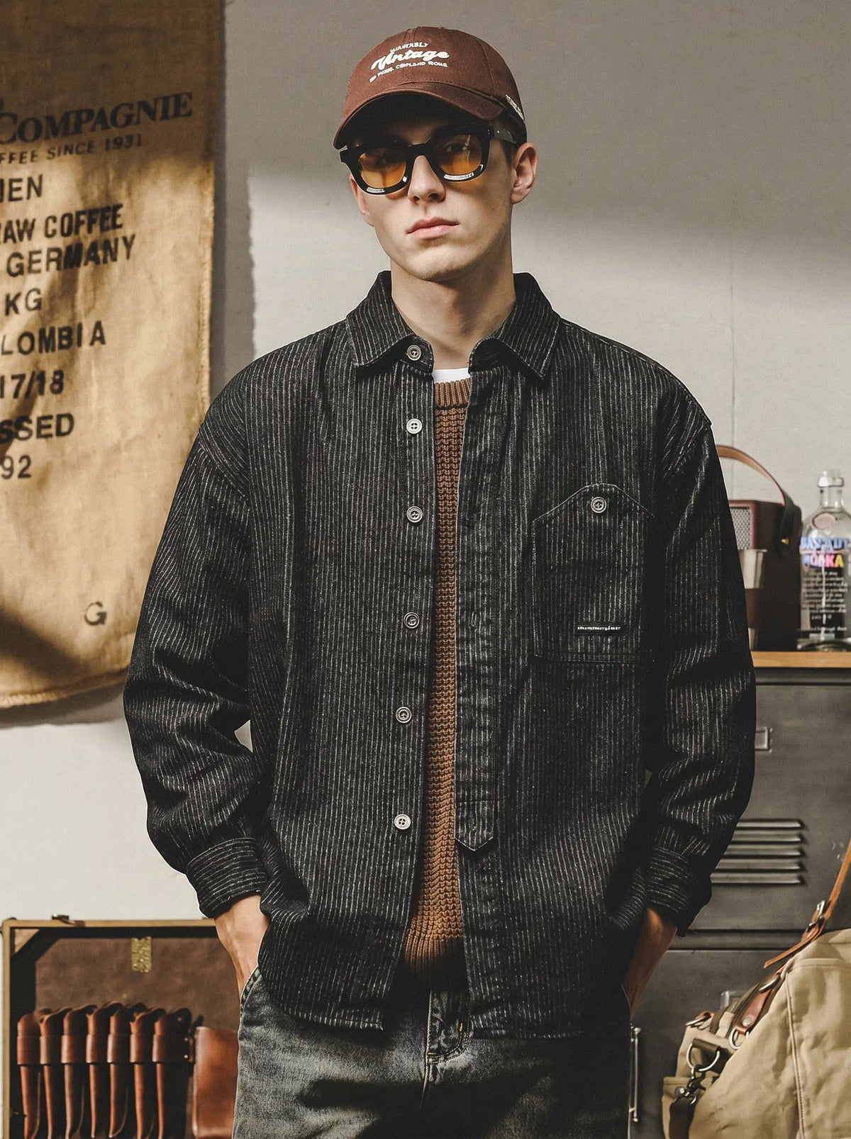 Heavyweight 320g Striped Work Shirt