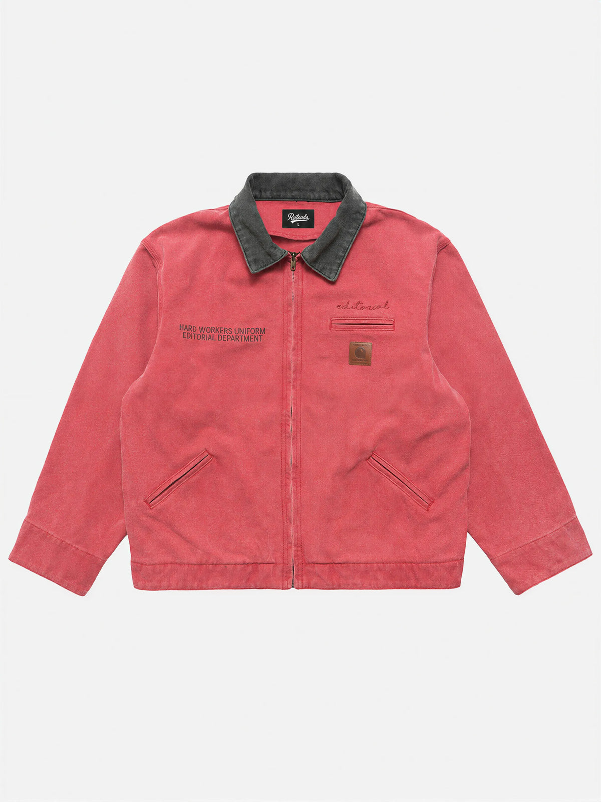 American-style Washed, Color-blocked Work Jacket