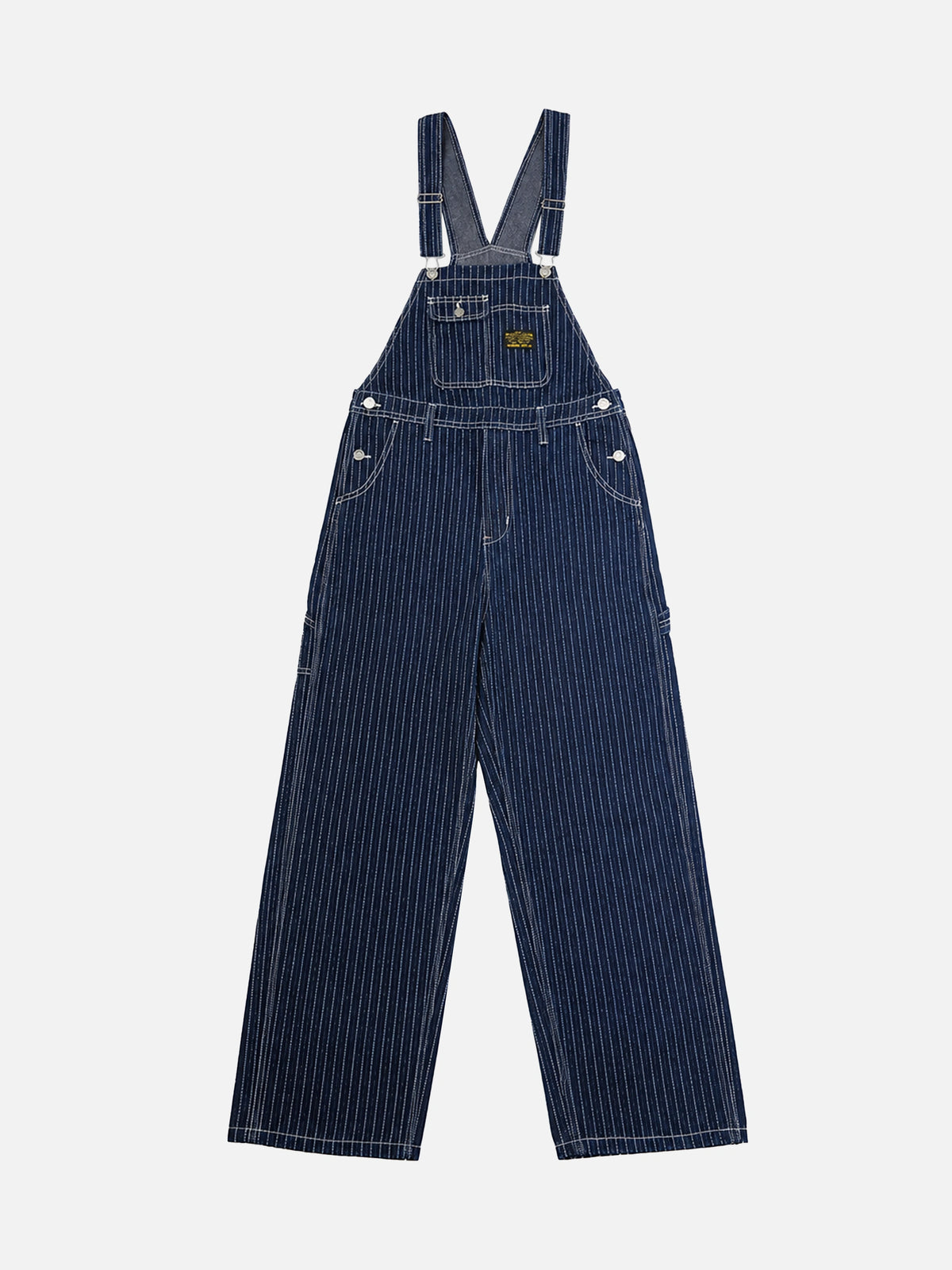 Retro Striped Denim Overalls