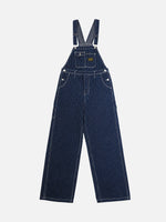 Retro Striped Denim Overalls