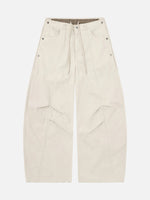 Faux Two-piece Loose-fit Canvas Cargo Pants