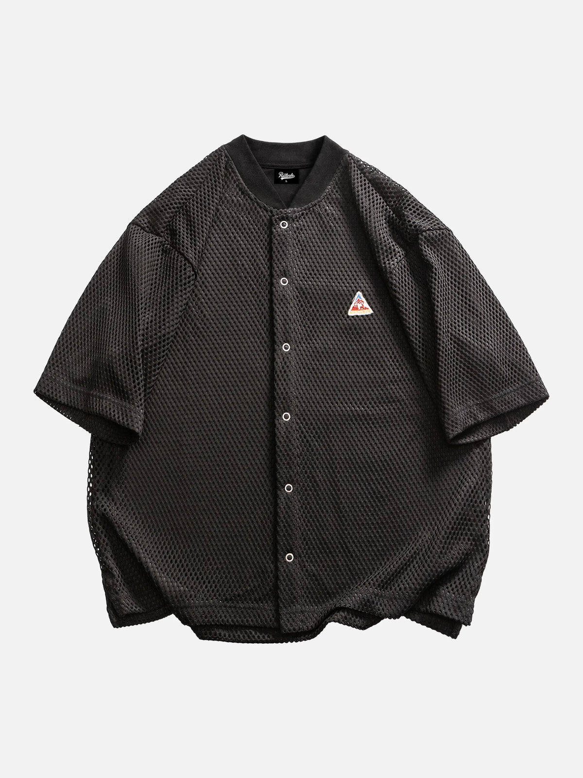 Retro Mesh Short-sleeve Shirt Cardigan