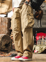 Vintage-style Curved-seam Wide-leg Utility Trousers