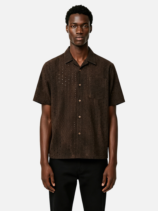 Retro Distressed Short-sleeve Shirt