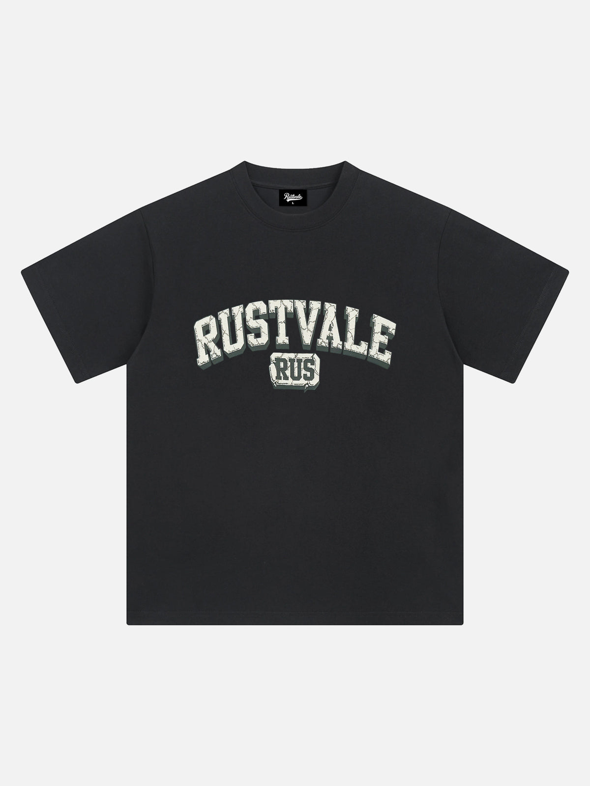 Schweres Baumwoll Stein-Print T-Shirt