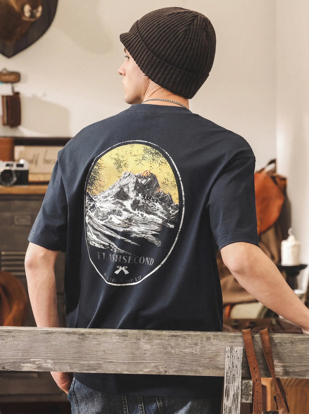 American Retro Mountain-themed 3d Print T-shirt