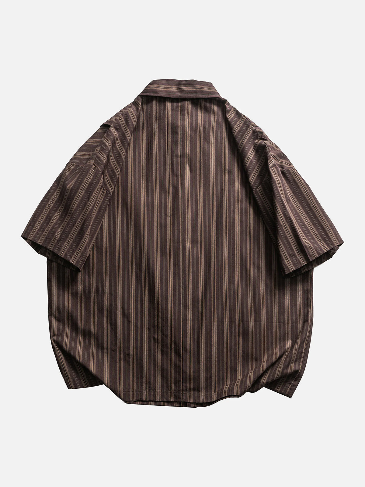 Oversized Striped Short-sleeve Work Shirt