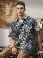 Digital Jacquard Seersucker Short-Sleeve Shirt