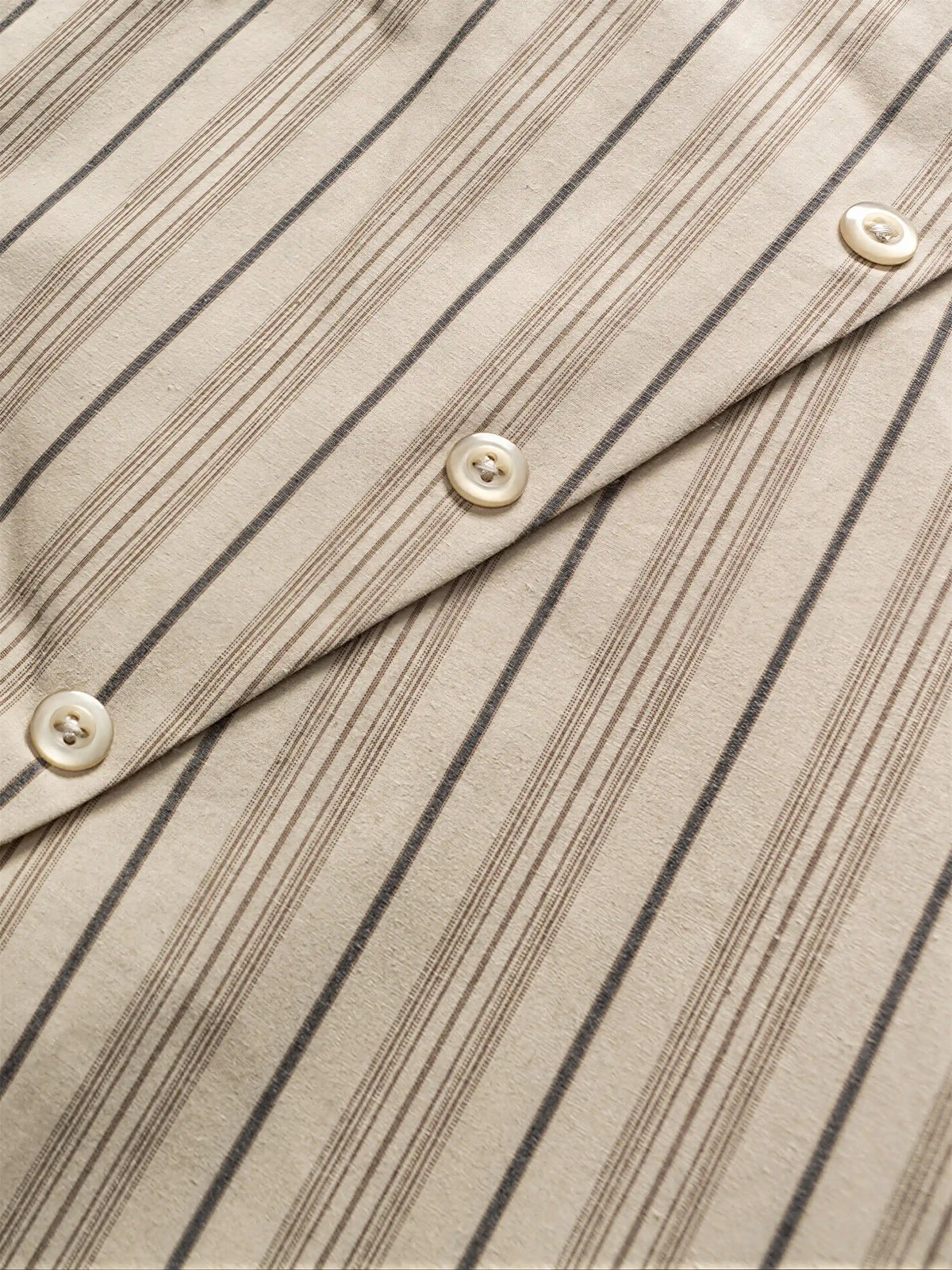 Oversized Striped Short-sleeve Work Shirt