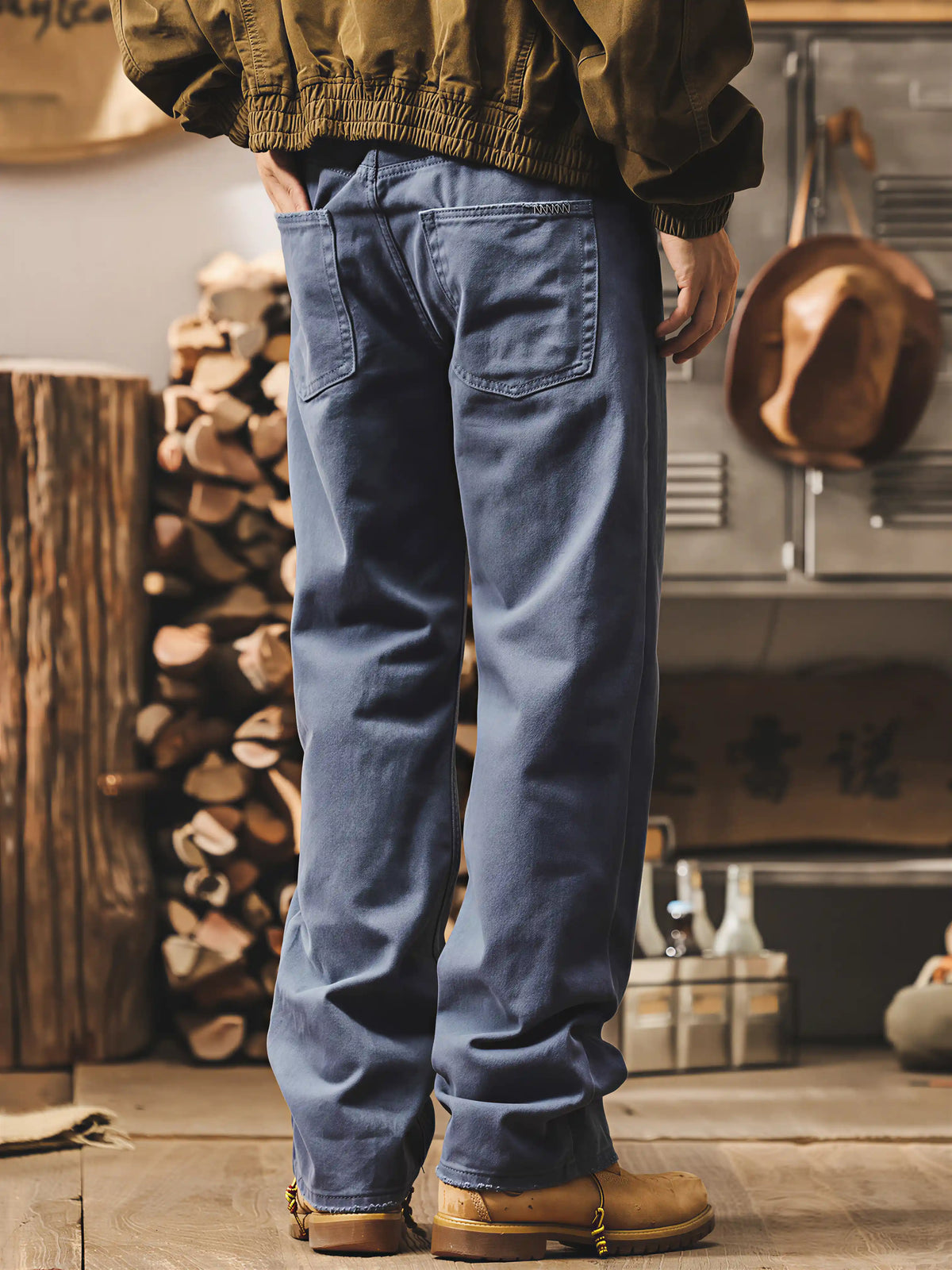 Vintage-style Washed Denim Jeans