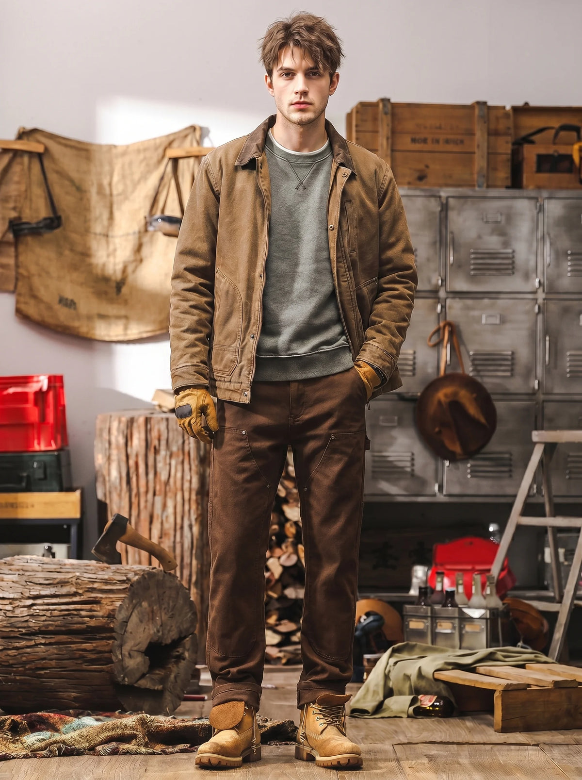 Maillard-style Straight-leg Casual Cargo Pants