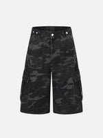 High-street Camouflage Cargo Denim Capris