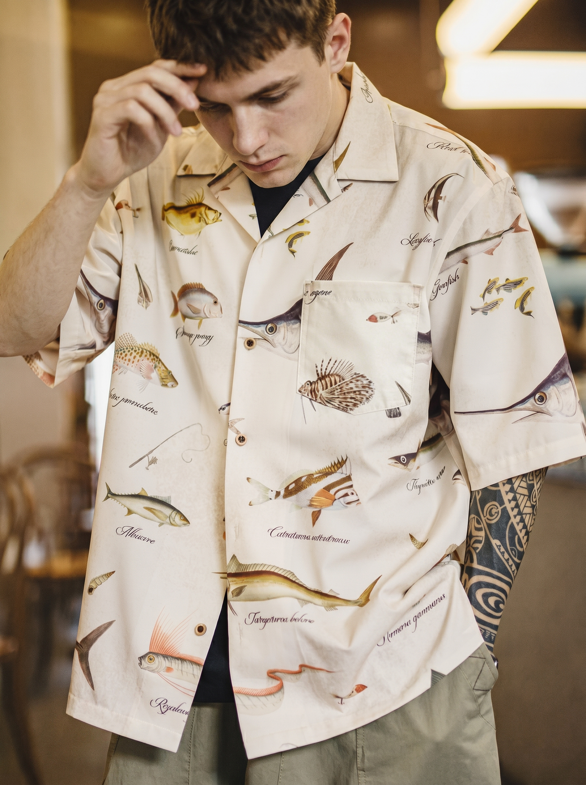 Vintage American-style Hawaiian Short-sleeve Printed Shirt