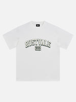 Schweres Baumwoll Stein-Print T-Shirt