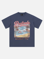 Retro Tropical Coast Printed Tee