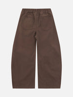 Faux Two-piece Loose-fit Canvas Cargo Pants