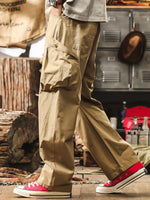 Vintage-style Curved-seam Wide-leg Utility Trousers