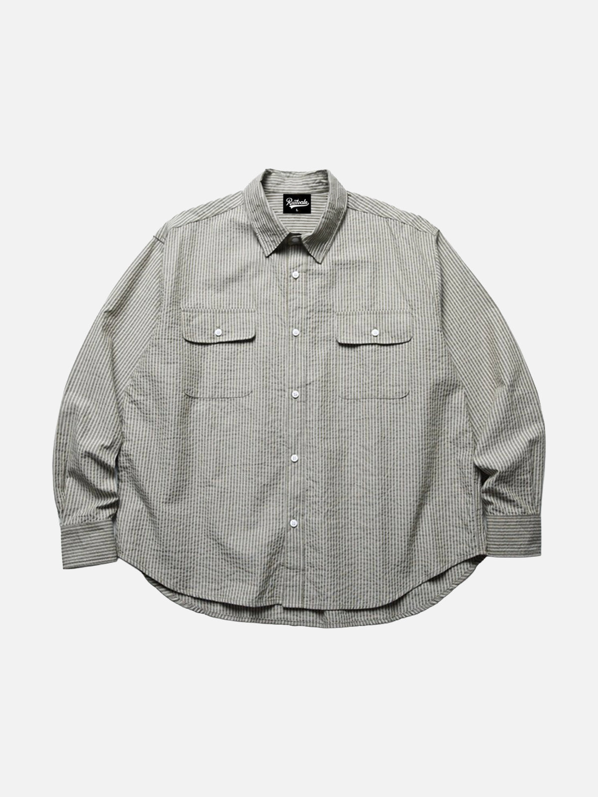 Seersucker Striped Long-sleeve Shirt