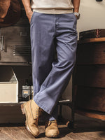 Retro Washed & Distressed Straight-leg Cropped Cargo Pants